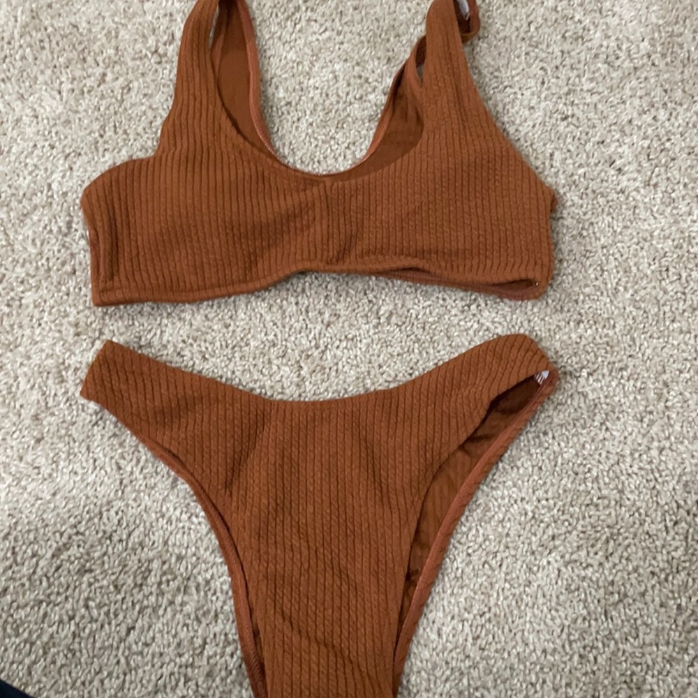 Brown High Cut Bikini